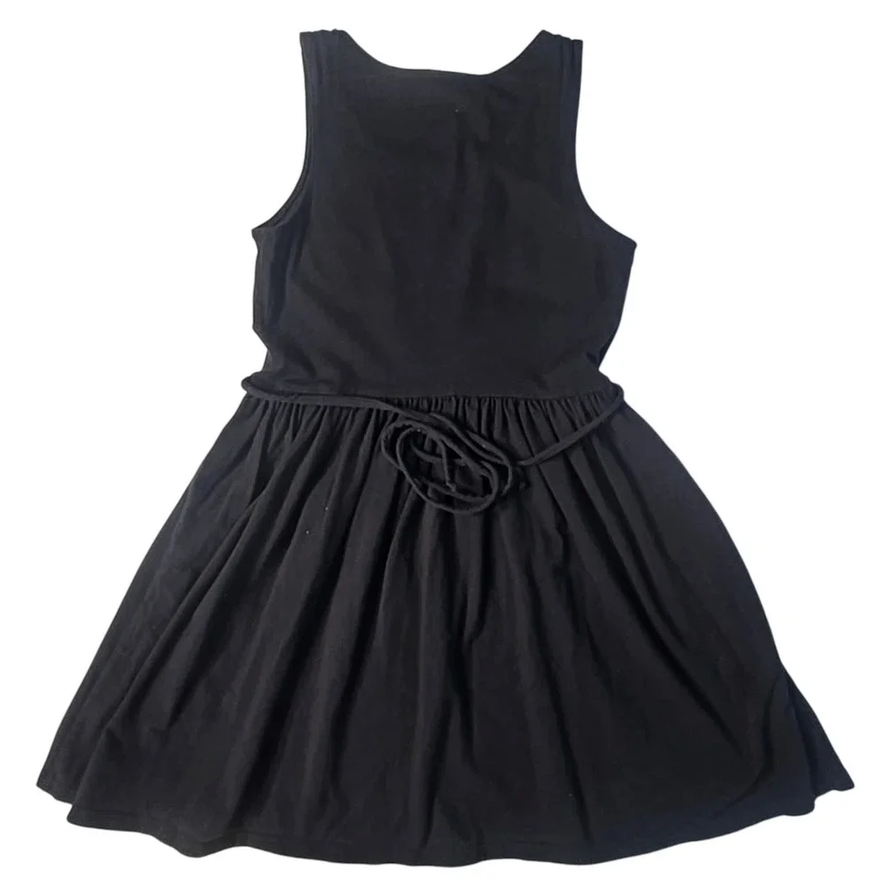 Justice Tank Dress Kids Size 10 Black Puppy Graphic Glitter Sequin‎ Puppycore